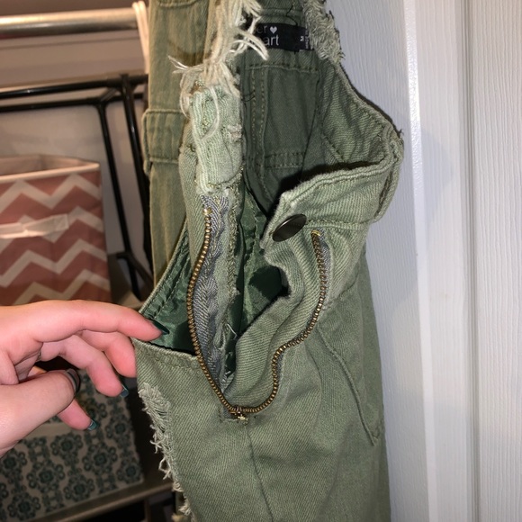 Olive green Jean overalls - Picture 4 of 6